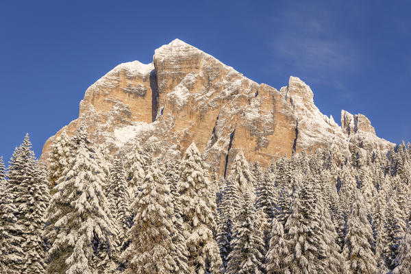 The famous south wall of mount Tofana di Rozes,Cortina d'Ampezzo,Belluno district,Veneto,Italy,Europe