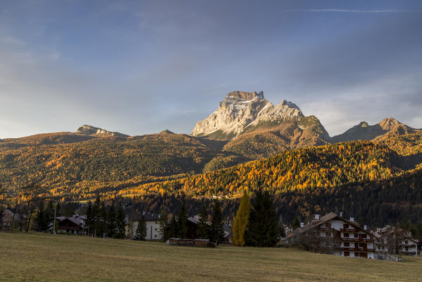 Grazing light on mount Pelmo,S.Vito di Cadore,Belluno district,Veneto,Italy,Europe