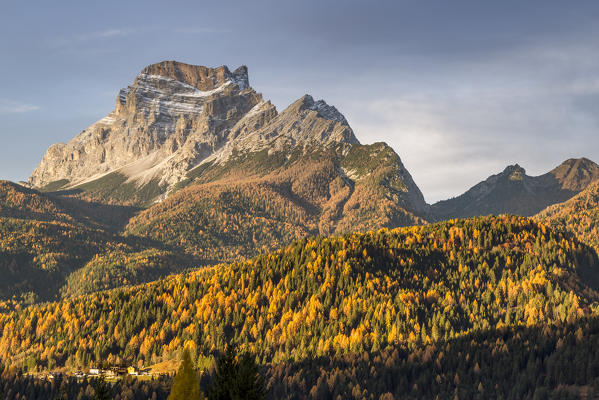 View of mount Pelmo in the fall season,S.Vito di Cadore,Belluno district,Veneto,Italy,Europe