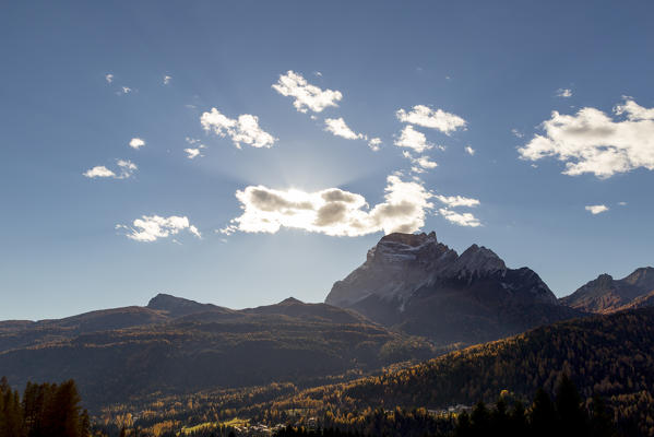 Views of the woods of the Boite Valley and Mount Pelmo,S.Vito di Cadore,Belluno district,Veneto,Italy,Europe