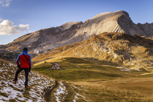 Fosses Alp with mount Croda del Beco,Cortina d'Ampezzo,Belluno district,Veneto,Italy,Europe