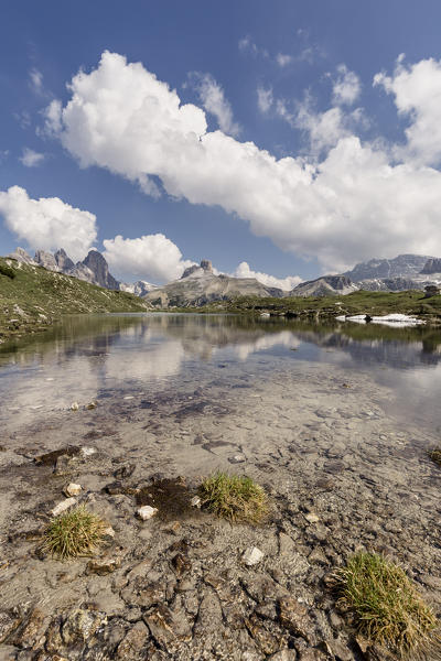 Sources of Rienza river, Natural Park Three Peaks, Sesto Pusteria, Bolzano district, South Tyrol, Italy, Europe