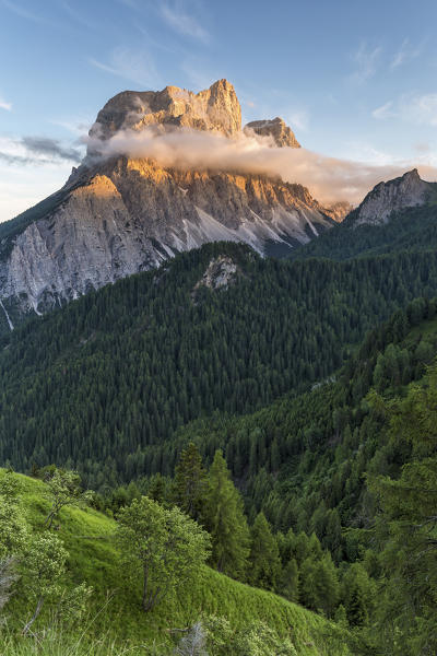 Mount Pelmo at sunset,San Vito di Cadore,Belluno district,Veneto,Italy,Europe