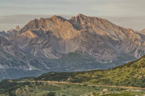 Mount Banch dal Sè at sunrise,Marebbe,Bolzano district,South Tyrol,Italy,Europe