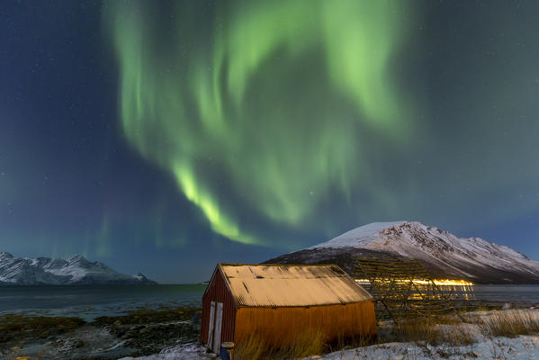 Northern lights above Nordreisa,Troms,Norway,Europe