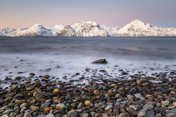 Beach of colored stones,Kåfjord,Troms,Norway,Europe