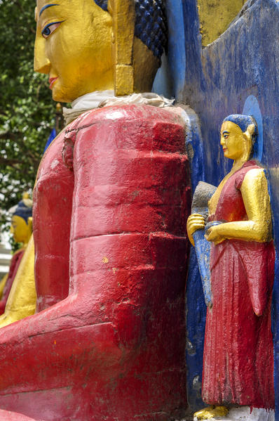 Buddha Statue in Swayambhunath temple,Kathmandu Valley,Nepal,Asia