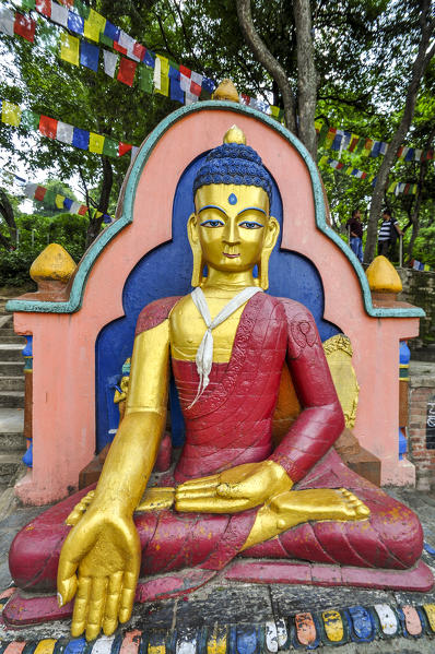 Buddha Statue in Swayambhunath temple,Kathmandu Valley,Nepal,Asia