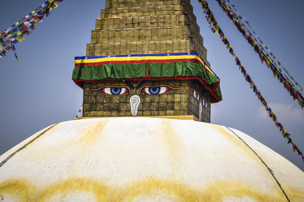 Bouddhanath stupa with prayer flags,Kathmandu, Nepal,Asia
