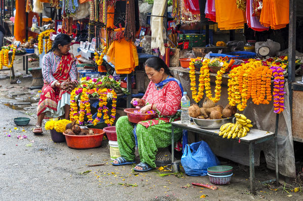Street market in Budhanikhanta,Kathmandu,Nepal,Asia