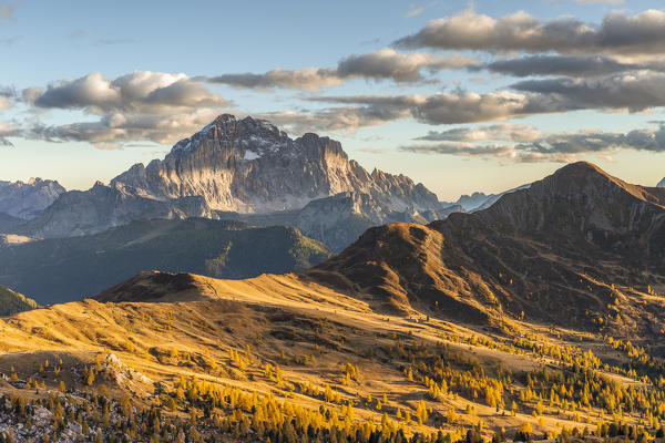 Mount Civetta and Mount Pore at sunset,Alleghe,Belluno district, Veneto, Italy, Europe