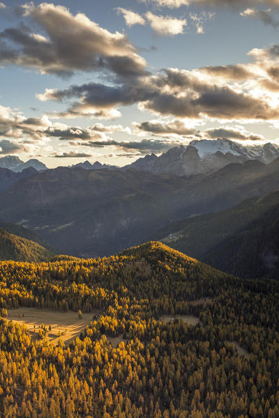 Mount Marmolada at sunset,Rocca Pietore,Belluno district, Veneto, Italy, Europe