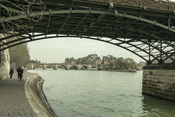 Along the banks of the Seine river. Paris, France