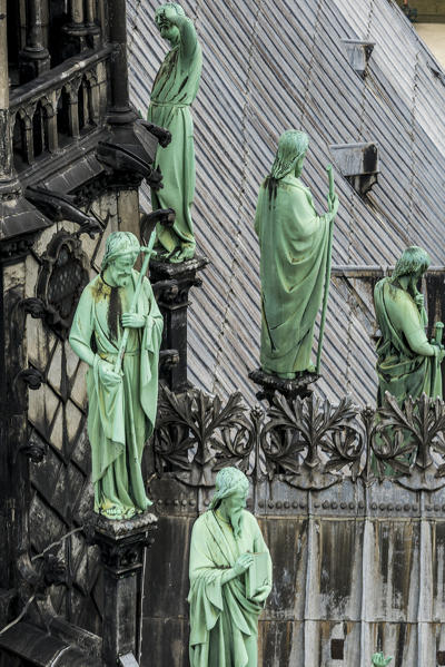 The Apostles ascending the roof of the Notre Dame de Paris, France