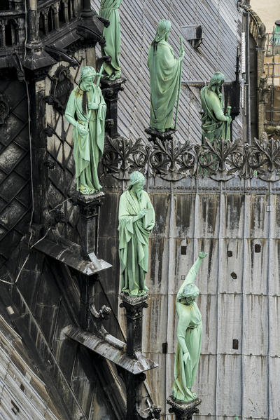 The Apostles ascending the roof of the Notre Dame de Paris, France