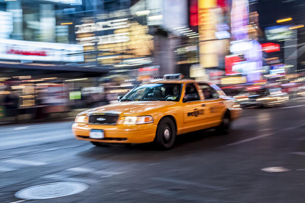 USA, New York, New York City, yellow city cab
