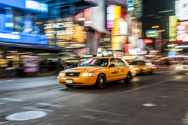 USA, New York, New York City, yellow city cab