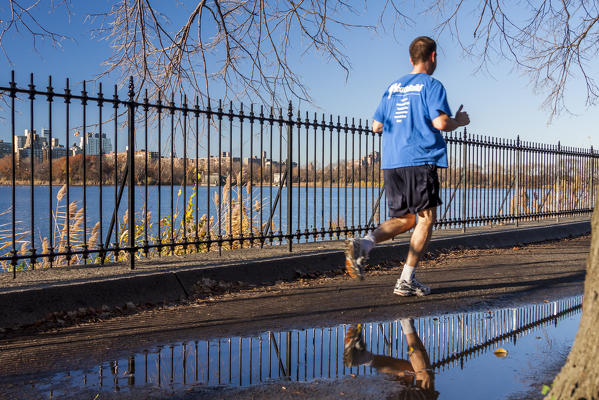 Runner in Central Park, New York City, USA