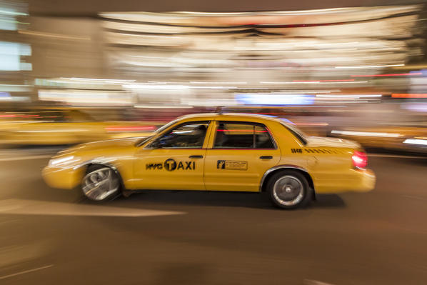 USA, New York, New York City, yellow city cab