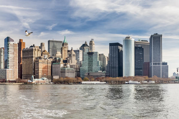 Downtown Manhattan across the Hudson River, New York, Manhattan, United States of America