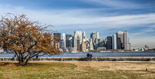 Skyline from Ellis Island, New York, Manhattan, United States of America