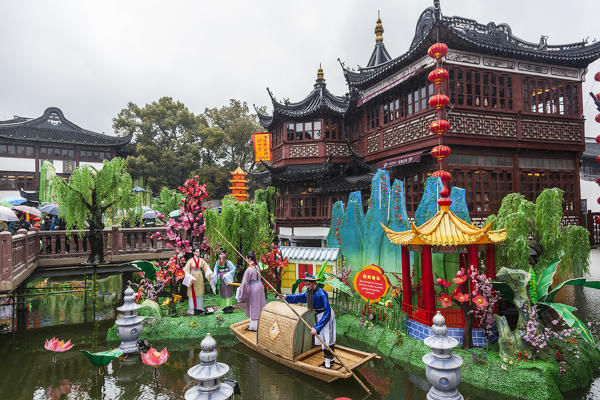 China, Shanghai,Old Town,Tea house at the YuYuan Gardens and Bazaar