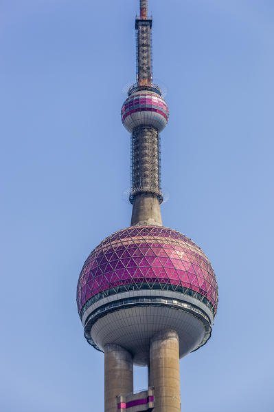 China, Shanghai. The Oriental Pearl Tower in Pudong