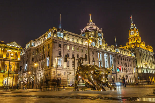 China, Shanghai, The Bund, The Financial Bund Bull, Sculptor Arturo Di Modica