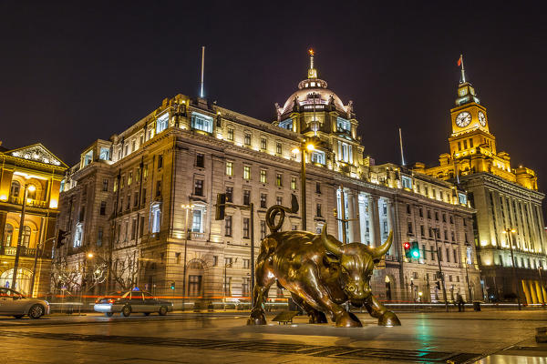 China, Shanghai, The Bund, The Financial Bund Bull, Sculptor Arturo Di Modica