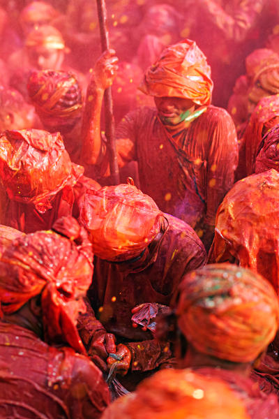 Asia, India, Uttar Pradesh, Nandgaon, Holi festival of Colors