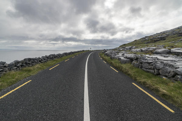 Road in Burren National Park, Munster, Co.Clare, Ireland, Europe.
