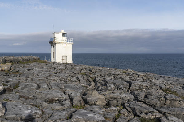 Blackhead lighthouse in Burren National Park, Munster, Co.Clare, Ireland, Europe.