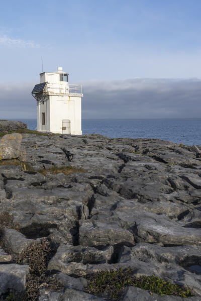 Blackhead lighthouse in Burren National Park, Munster, Co.Clare, Ireland, Europe.