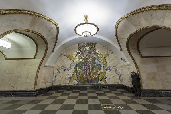 Russia, Moscow, Novoslobodskaya Metro