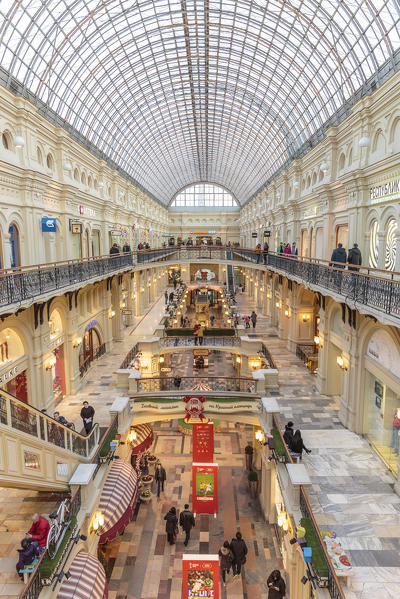 Russia, Moscow, Red Square, Gum Department Store, Interior