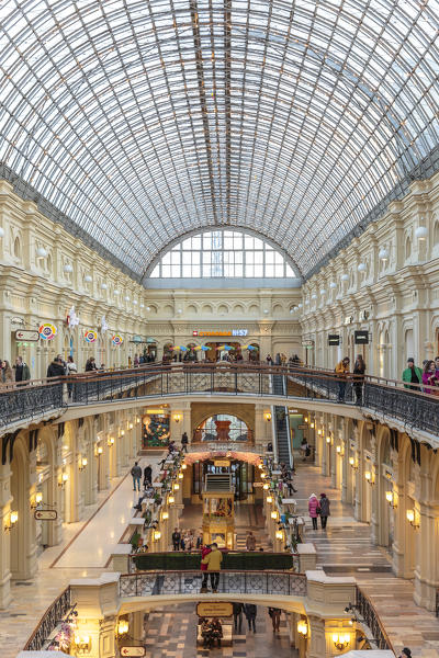 Russia, Moscow, Red Square, Gum Department Store, Interior