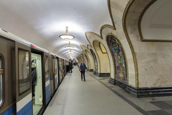 Russia, Moscow, Novoslobodskaya Metro