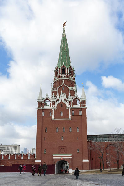 Russia, Moscow, Red Square, Kutafiya tower