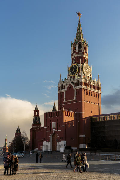 Russia, Moscow, Red Square, Kremlin, Spasskaya Tower