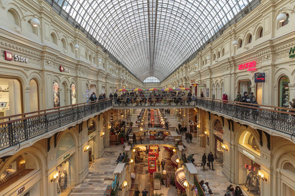 Russia, Moscow, Red Square, Gum Department Store, Interior