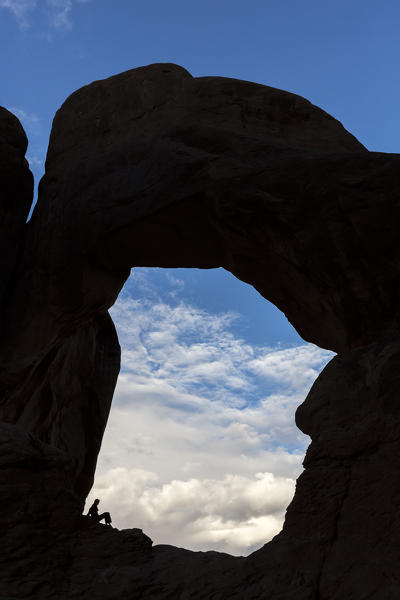 Double Arch. Arches National Park, Moab, Grand County, Utah, USA.
