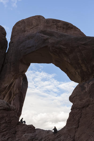Double Arch. Arches National Park, Moab, Grand County, Utah, USA.