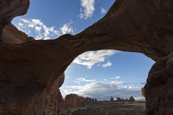 Double Arch, Arches National Park, Moab, Grand County, Utah, USA.