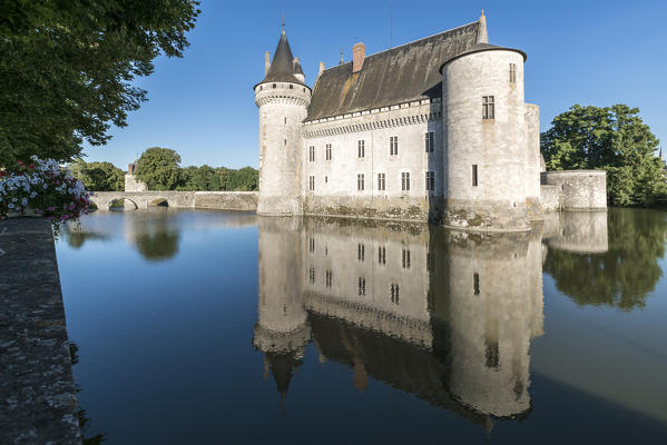 Castle and its moat. Sully-sur-Loire, Loiret, France.
