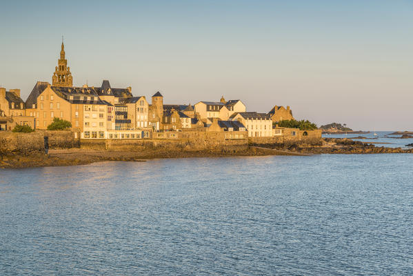 The city at sunrise. Roscoff, Finistère, Brittany, France.