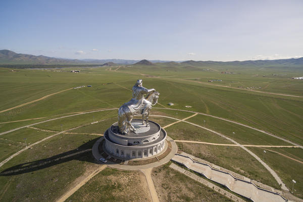 Genghis Khan Statue Complex from above. Erdene, Tov province, Mongolia.