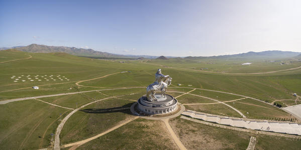 Genghis Khan Statue Complex from above. Erdene, Tov province, Mongolia.