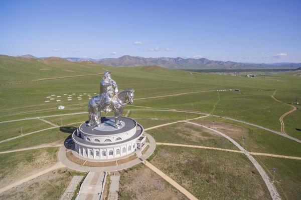 Genghis Khan Statue Complex from above. Erdene, Tov province, Mongolia.