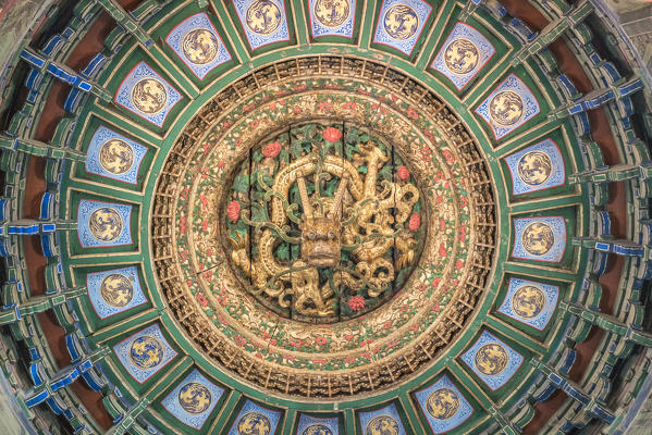 Interiors of one of the pavilions in the Imperial Garden of the Forbidden City. Beijing, People's Republic of China.
