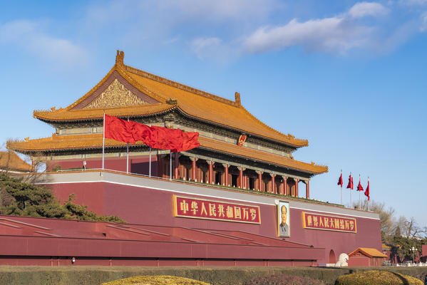Tianamen, or Gate of Heavenly Peace, which divides Tianamen Square from The Forbidden City. Beijing, People's Republic of China.